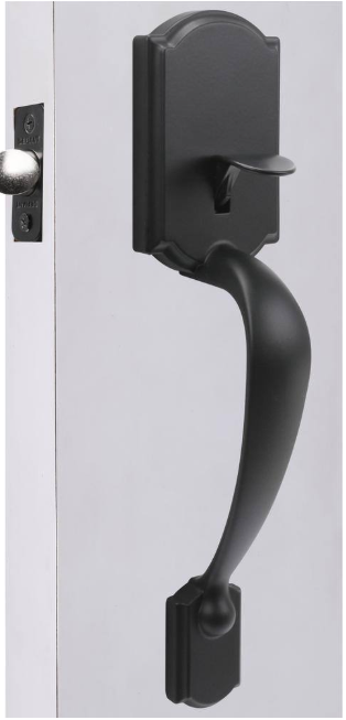 Vancouver Matte Black Entrance Door Handleset with Hartford Interior Knob